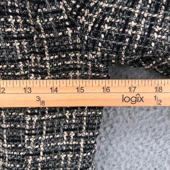 Banana Republic Blazer Womens 2 Petite Gray Wool Blend Tweed Zip 3/4 Sleeve PU - Picture 10 of 12